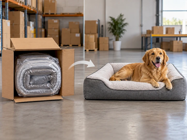 Orthopedic dog bed product development for senior and large dogs