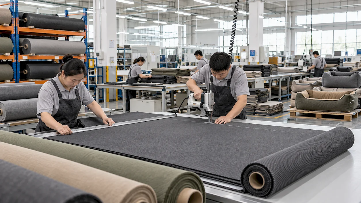 WLVOGUE dog bed material cutting and manufacturing process