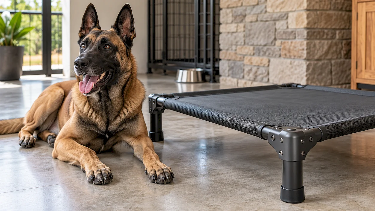 Indestructible dog bed designed for dogs that chew and scratch