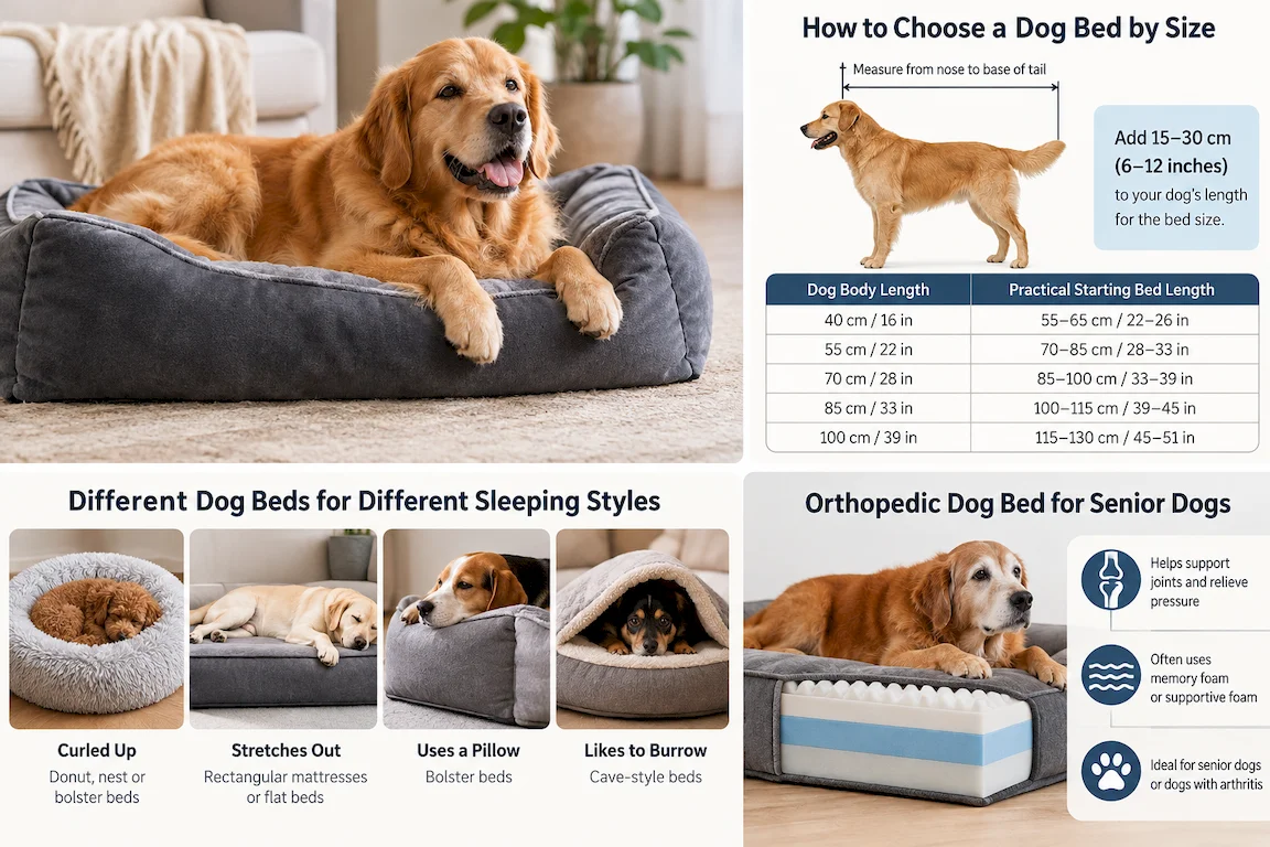 Measuring a dog to choose the correct dog bed size